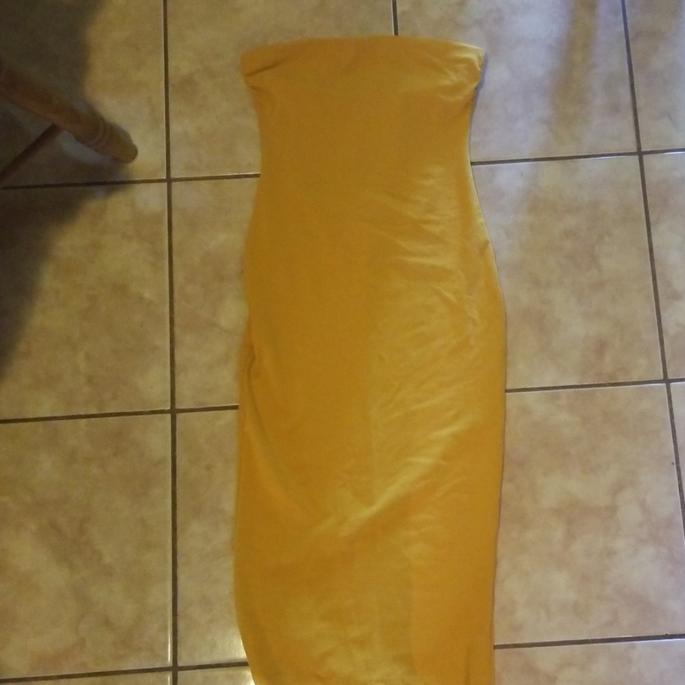 Mustard tube top dress